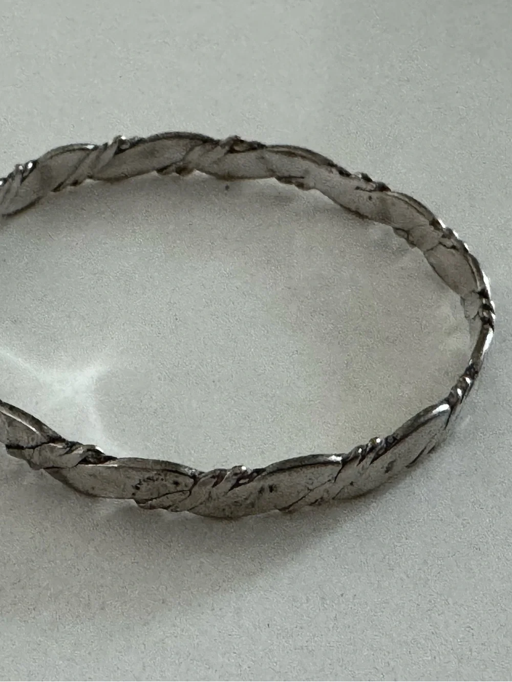 Vintage Sterling Silver Signed 925 Mexico Bangle Bracelet 2-5/8